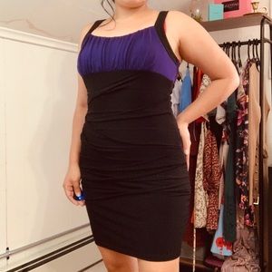 Party Purple Black Bodycon Strap Dress
